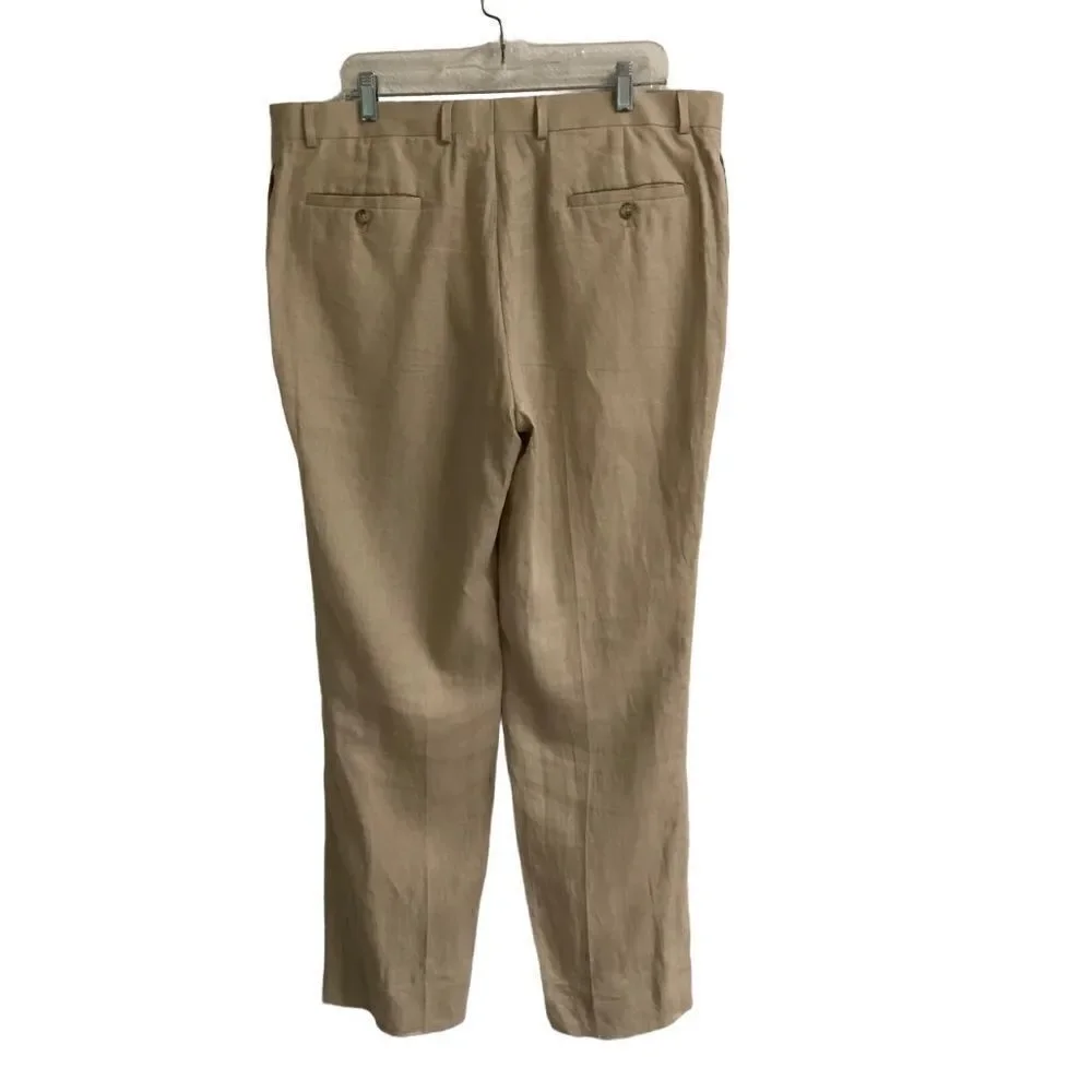 Pronto Uomo platinum tan linen trouser pants 38‎